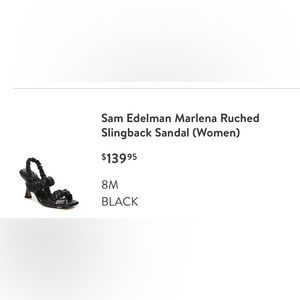 Sam Edelman Marlena Ruched Slingback Sandal